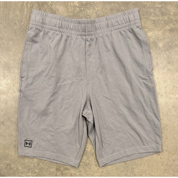 Under Armour Shorts Mens Large Gray  Sweat Athletic Workout Gym Lounge 10” - Picture 1 of 7